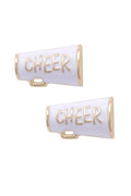Cheer Enamel Stud Earrings in White/Gold