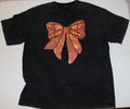 Vintage Washed Cotton Oversized Tee with Sequins Basketball Bow