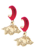 Arkansas Razorbacks Logo Huggie Hoop Earrings