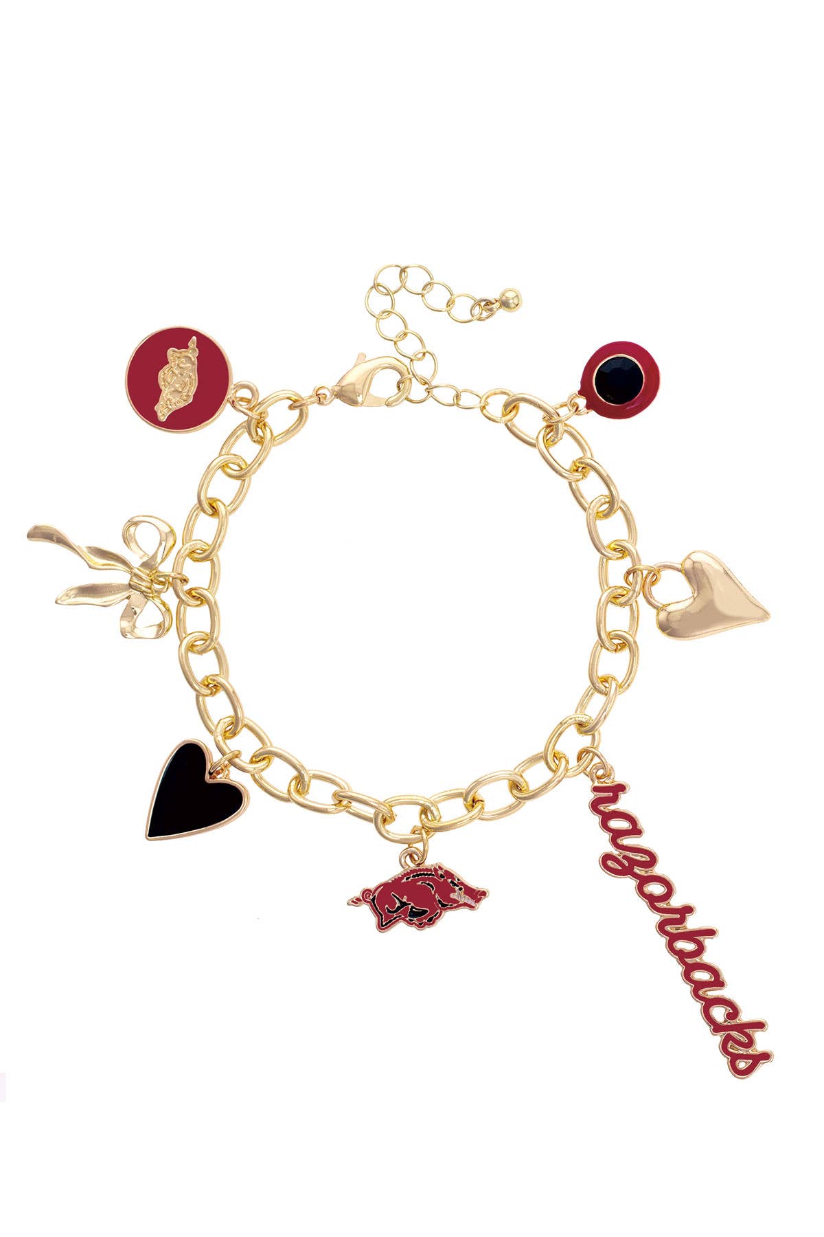 Arkansas Razorbacks Enamel Icons Charm Bracelet