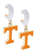Tennessee Vols Enamel Logo Huggie Hoop Earrings in White