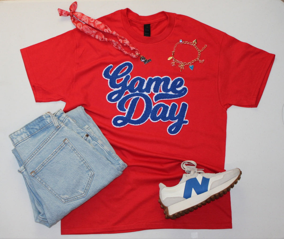 Red and Blue Game Day Tee