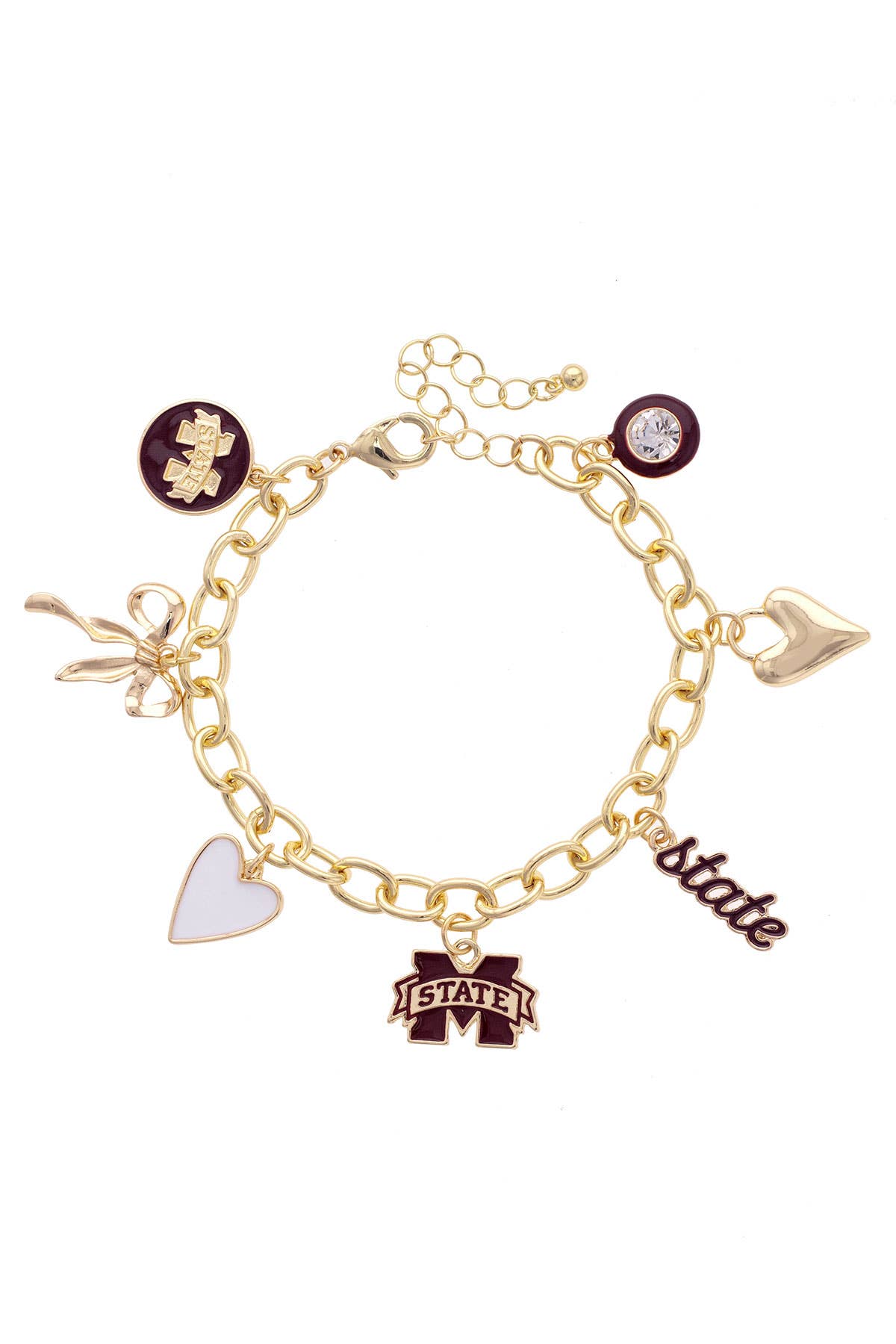 Mississippi State Bulldogs Enamel Icons Charm Bracelet